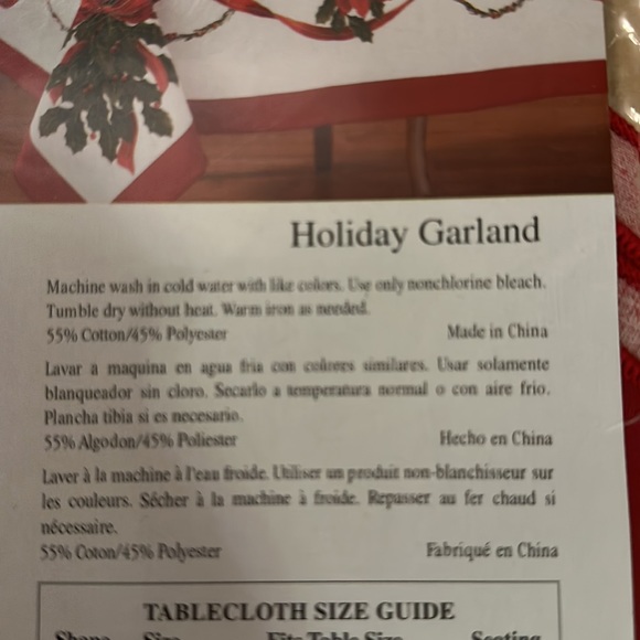 NWT BARDWIL SEASONS TABLECLOTH - Picture 4 of 6